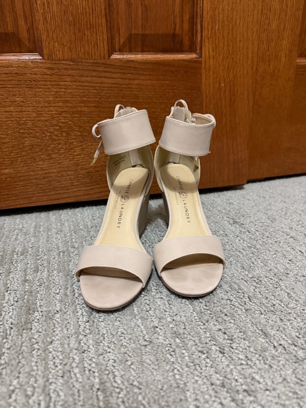 Chinese Laundry Nude Ankle-Strap Block Heel Sandals